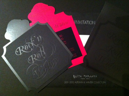 KEITA MARUYAMA TOKYO PARIS 2011-12AW COLLECTION/EXHIBITION INVITATION